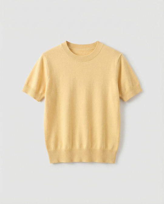 Damen Feinstrickpullover mit Kurzarmiger Silhouette und Weich Fließendem Material EB