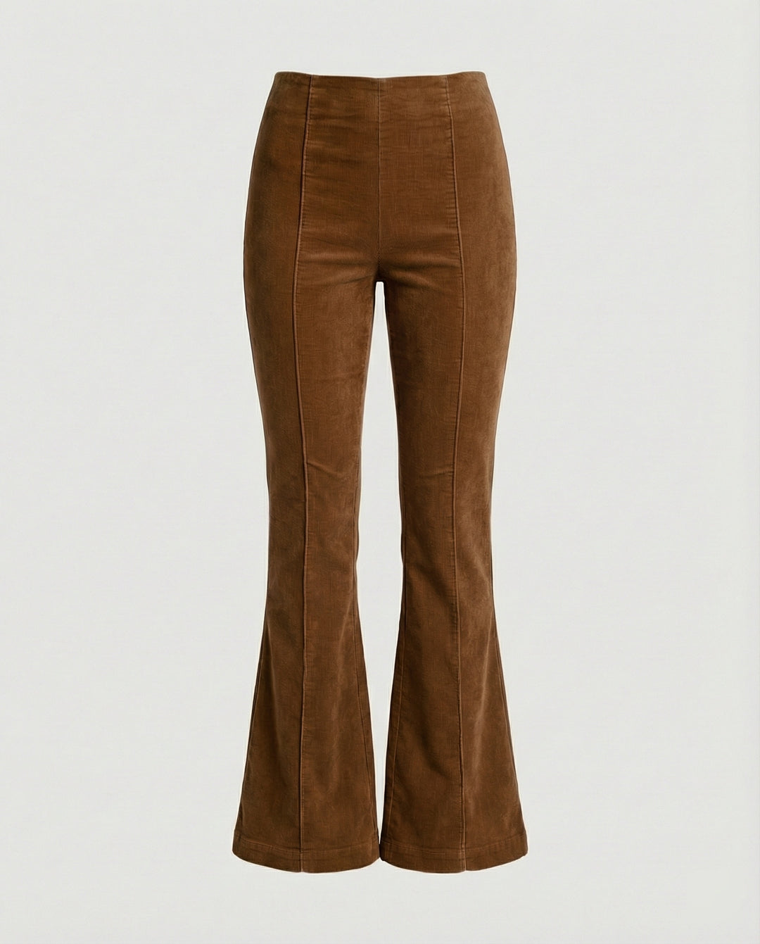 Damen Flared Cord-Hose mit hohem Bund und weichem Material EB