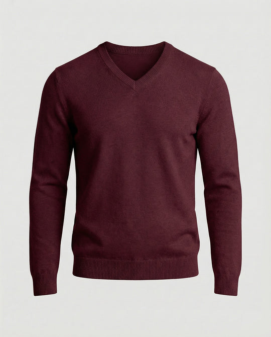 Herren V-Ausschnitt Feinstrickpullover EB