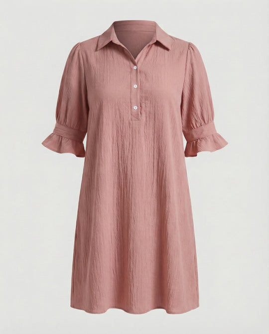 Hemdblusenkleid Damen mit Taschen