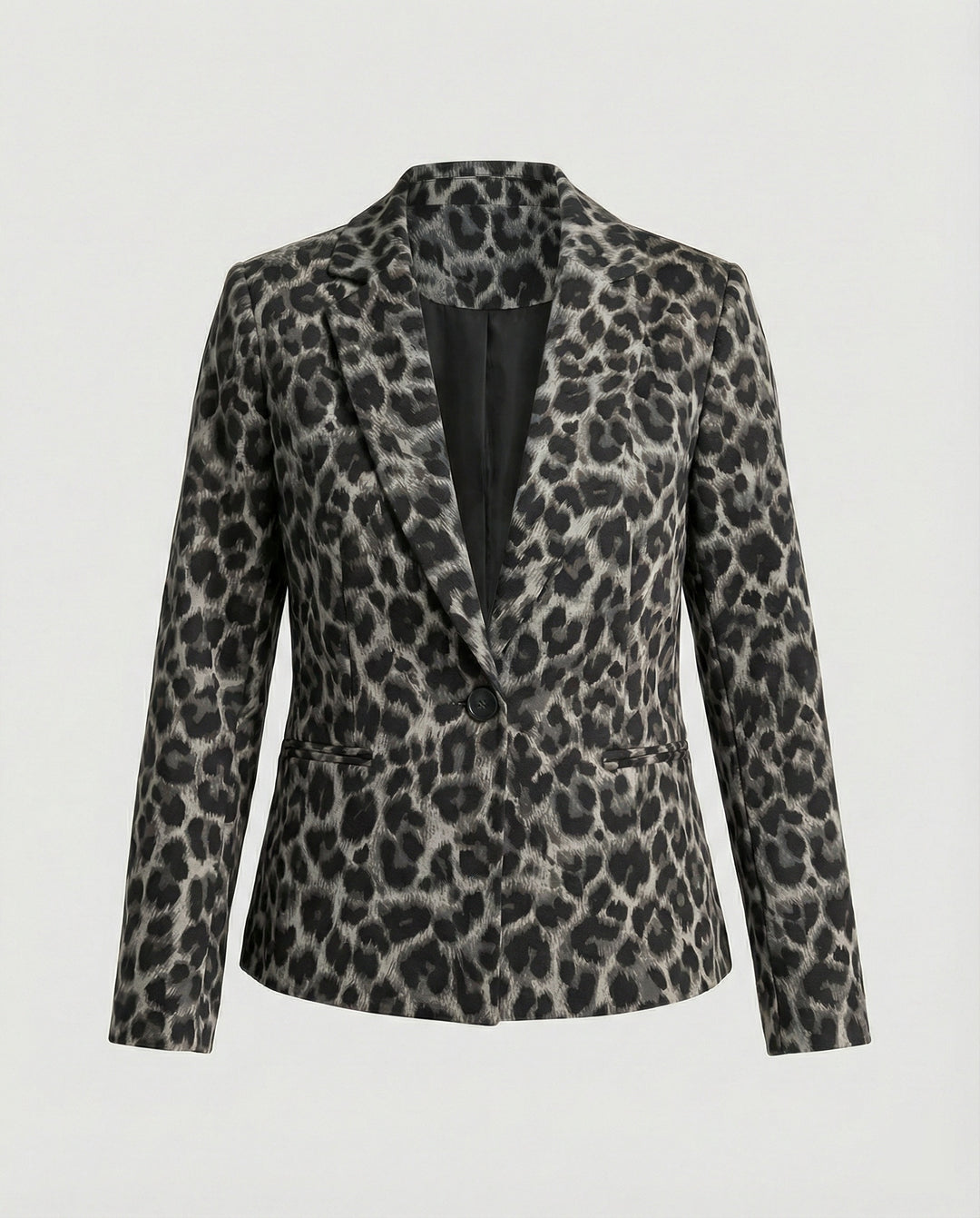 Damen Modischer Blazer im Leo-Design mit schlankem Schnitt EB