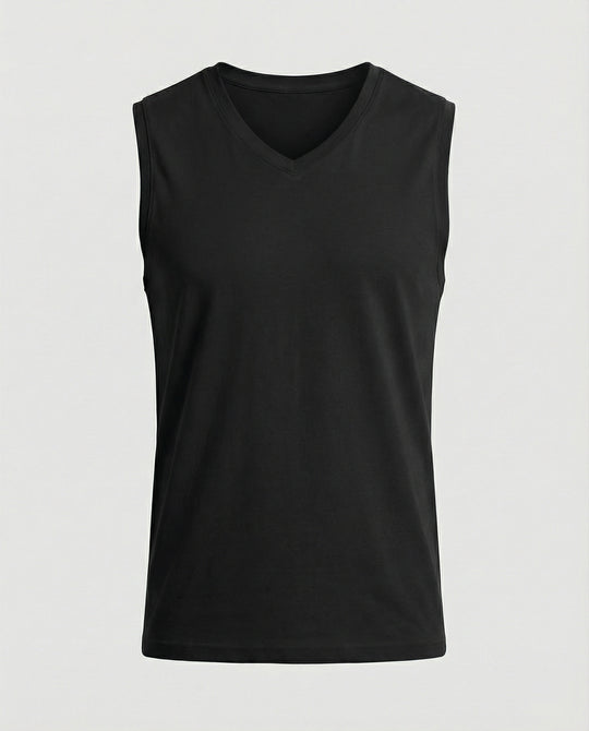Herren ärmelloses V-Ausschnitt-Tanktop aus atmungsaktivem Stretchmaterial EB