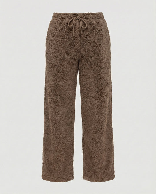 Damen kuschelige Fleece-Hose mit weitem Schnitt EB