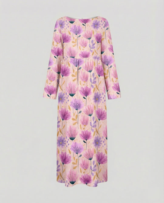 Damen Maxikleid floral mit Taschen