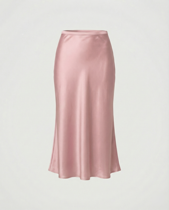 Damen eleganter Midirock mit sanftem Schnitt und hohem Bund EB