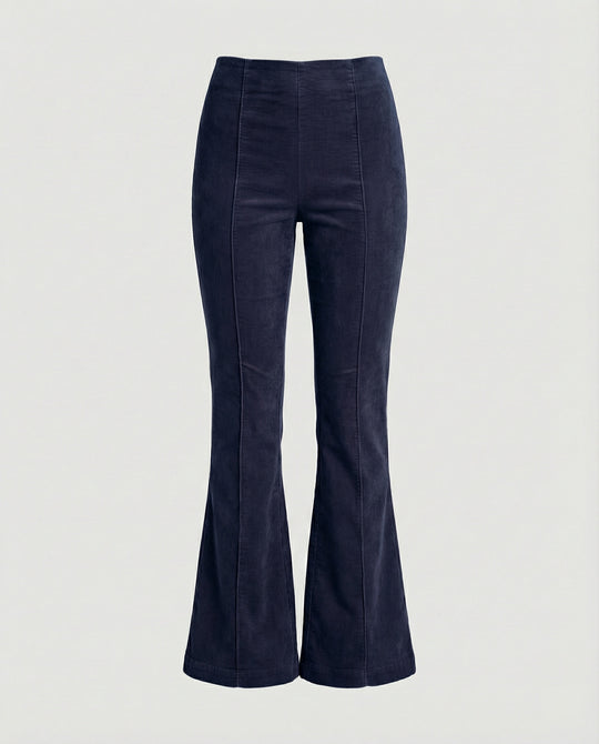 Damen Flared Cord-Hose mit hohem Bund und weichem Material EB