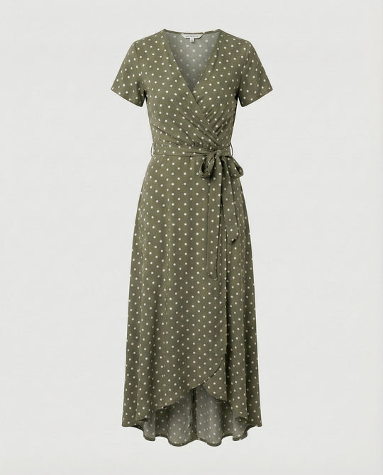 Damen Wickel Maxikleid mit Schlitz