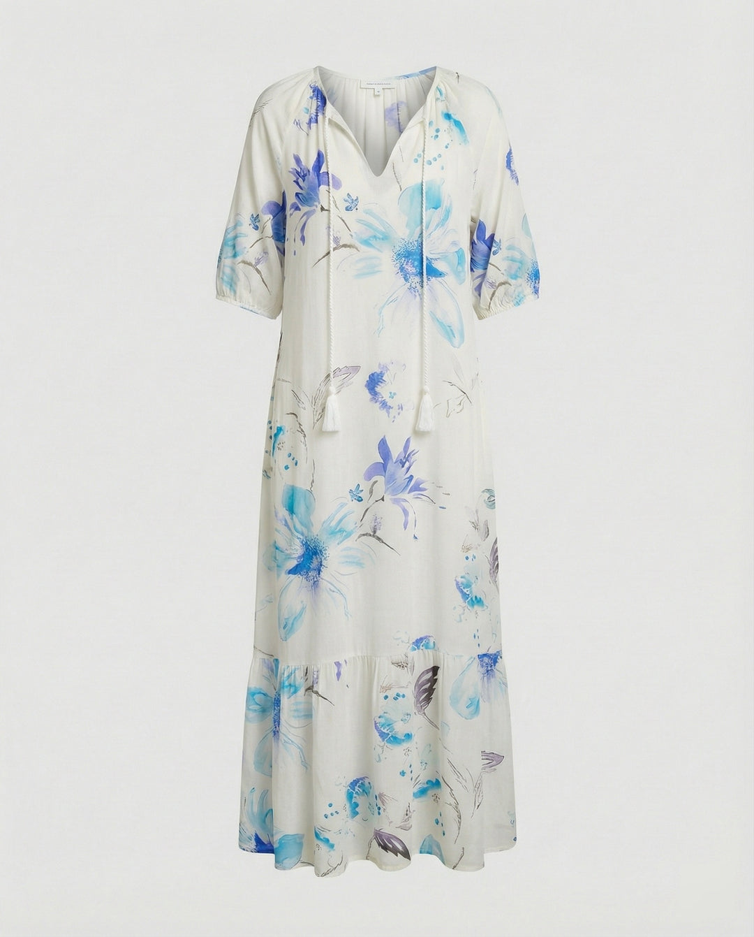 Boho Maxikleid Damen Kordelzug