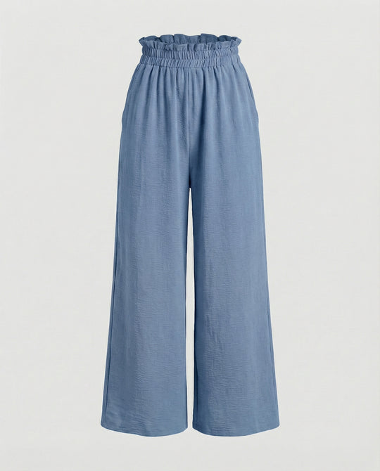 Damen Culotte-Hosen mit weitem Bein und elastischem Bund EB