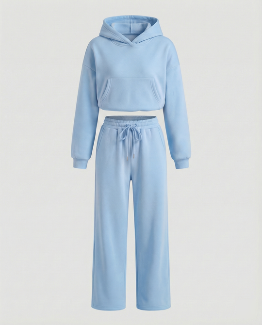 Damen Sweat-Set mit lässigem Schnitt und hohem Kragen EB