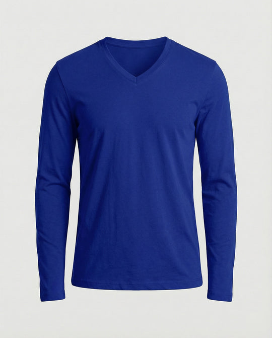 Herren lässiges V-Ausschnitt Langarmshirt EB