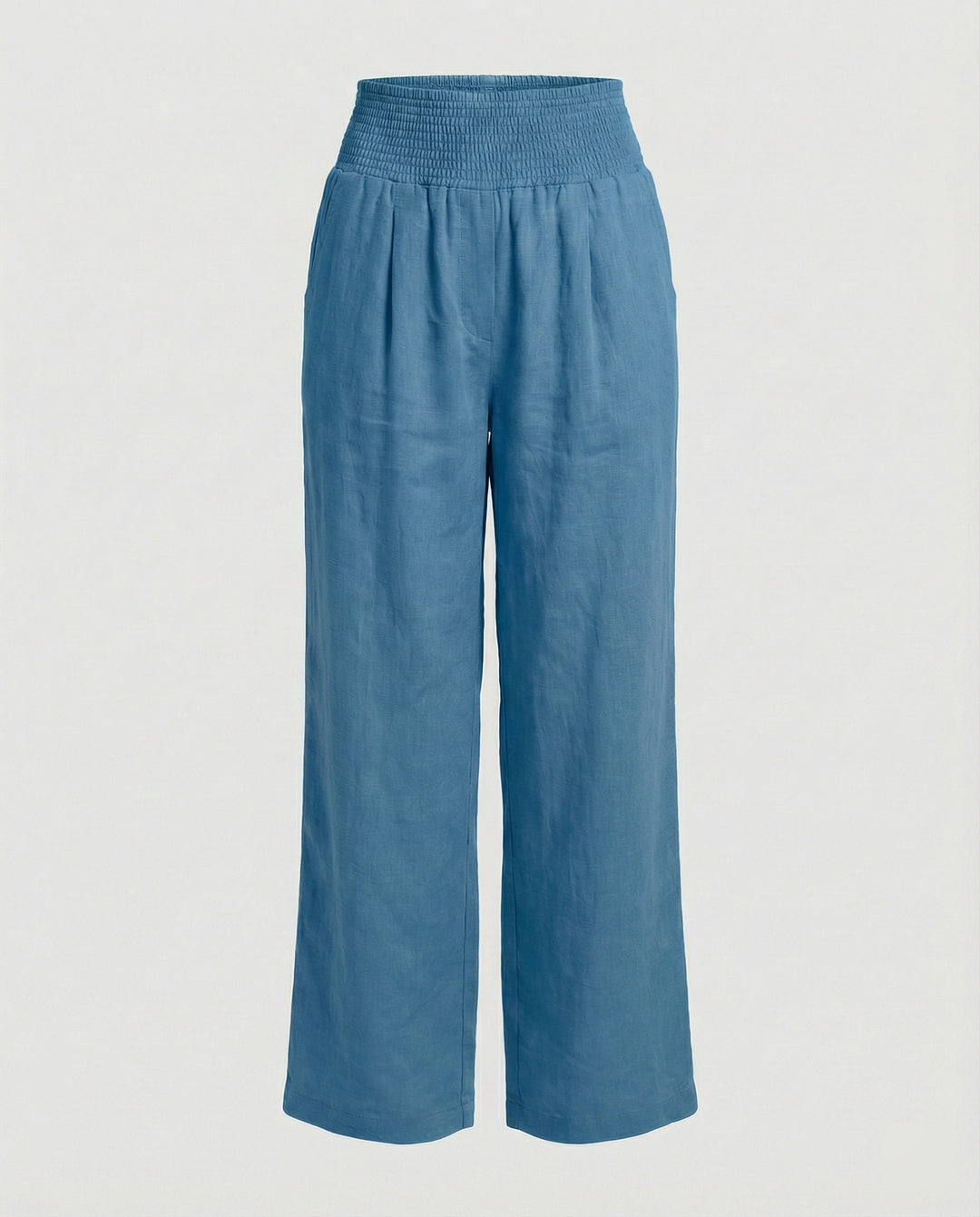Damen Luftige Leinenhose mit elastischem Bund und Weitschnitt EB