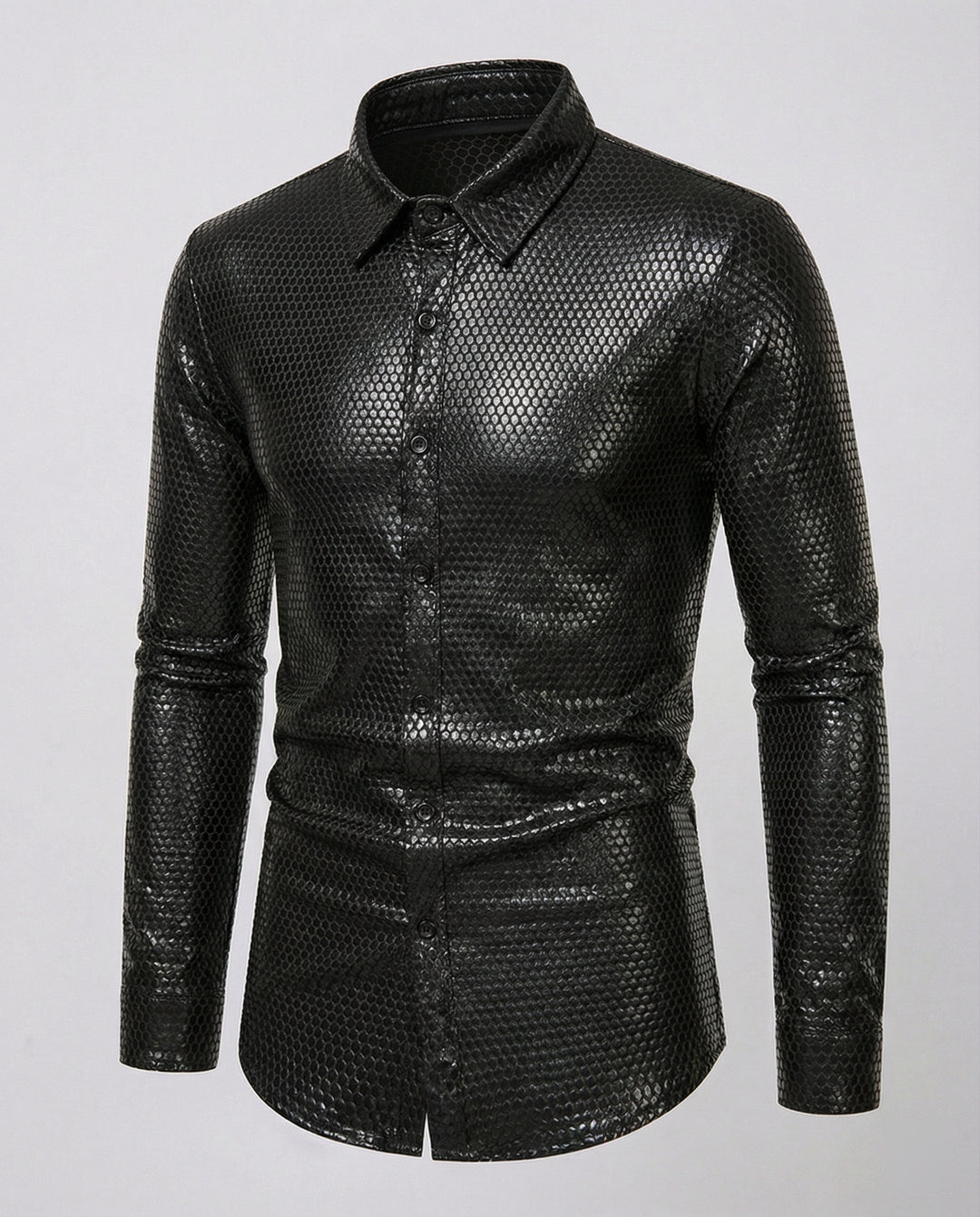Herren Hemd mit glanzvollem Wabenmuster EB