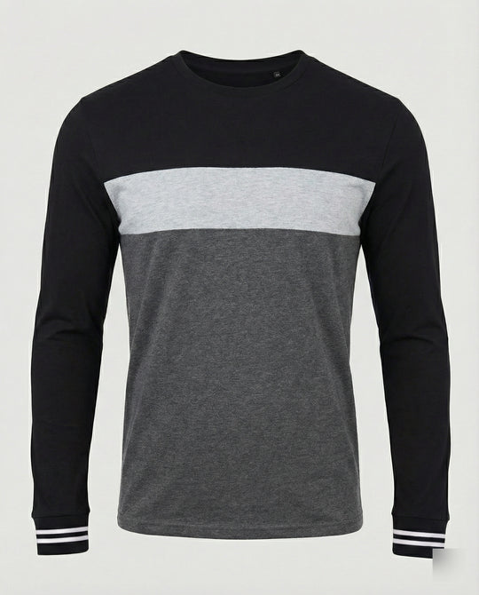 Herren Langarmshirt mit sportlichen Farbakzenten und bequemer Passform EB