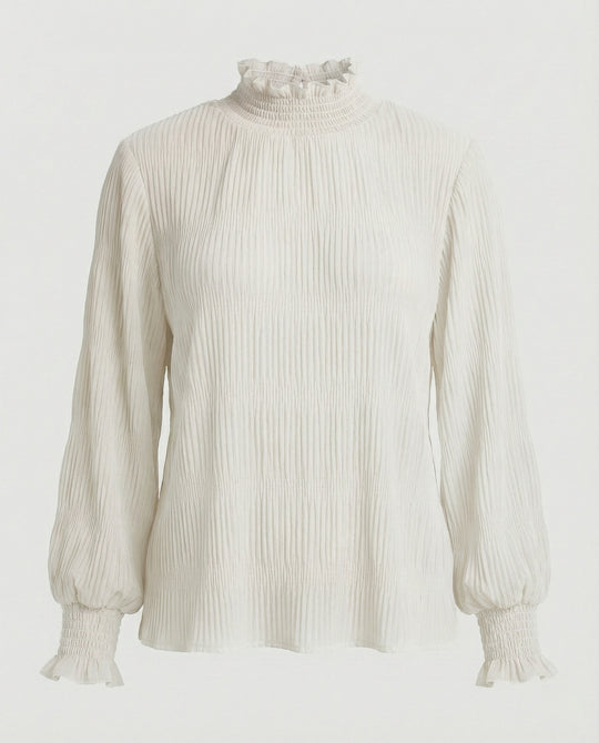 Bluse Damen Plissee Rüschen