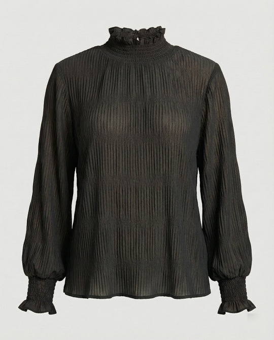 Bluse Damen Plissee Rüschen