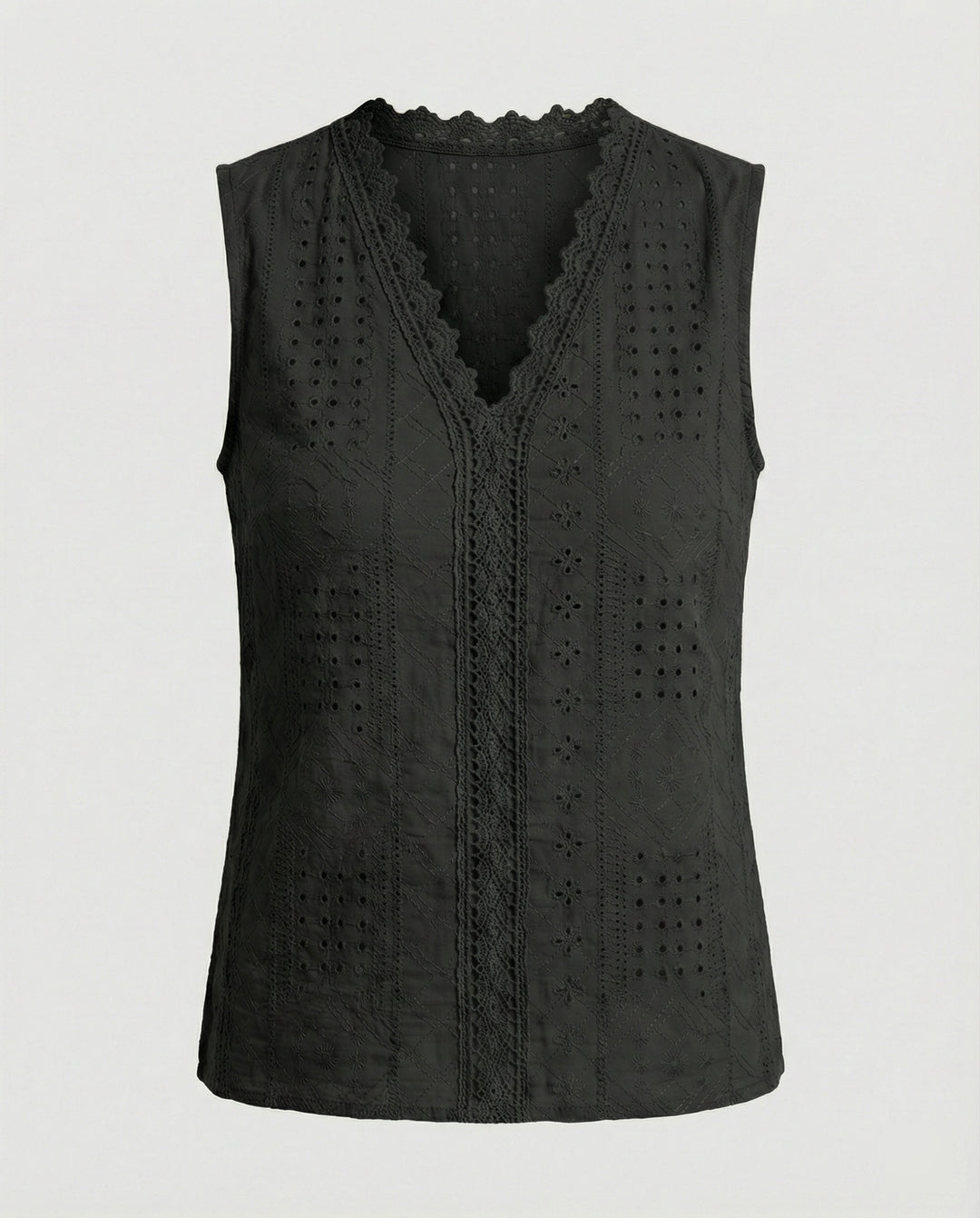 Damen Baumwolltop mit Lochstickerei EB