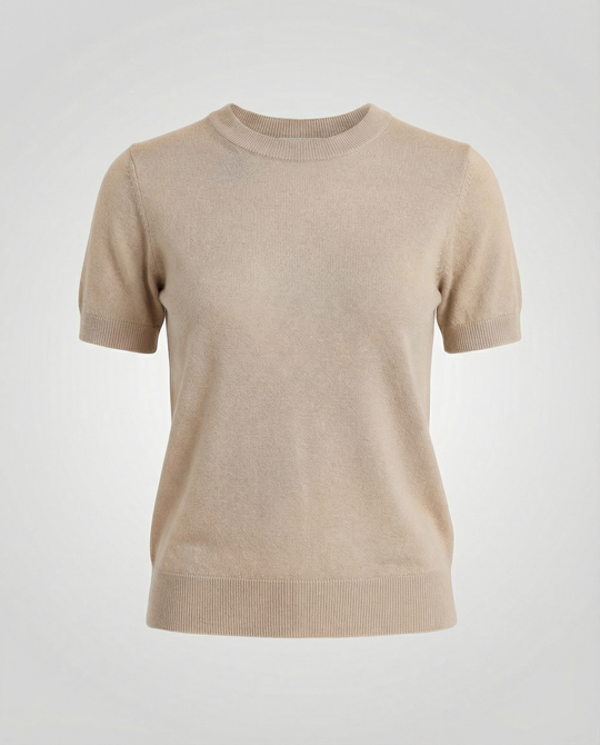 Damen Feinstrickpullover mit Kurzarmiger Silhouette und Weich Fließendem Material EB