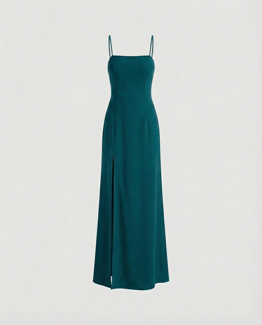 Damen Elegantes Abendkleid mit schwingendem Rock und tiefem Schlitz EB