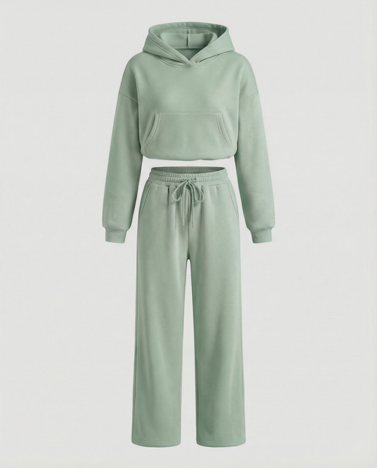 Damen Sweat-Set mit lässigem Schnitt und hohem Kragen EB