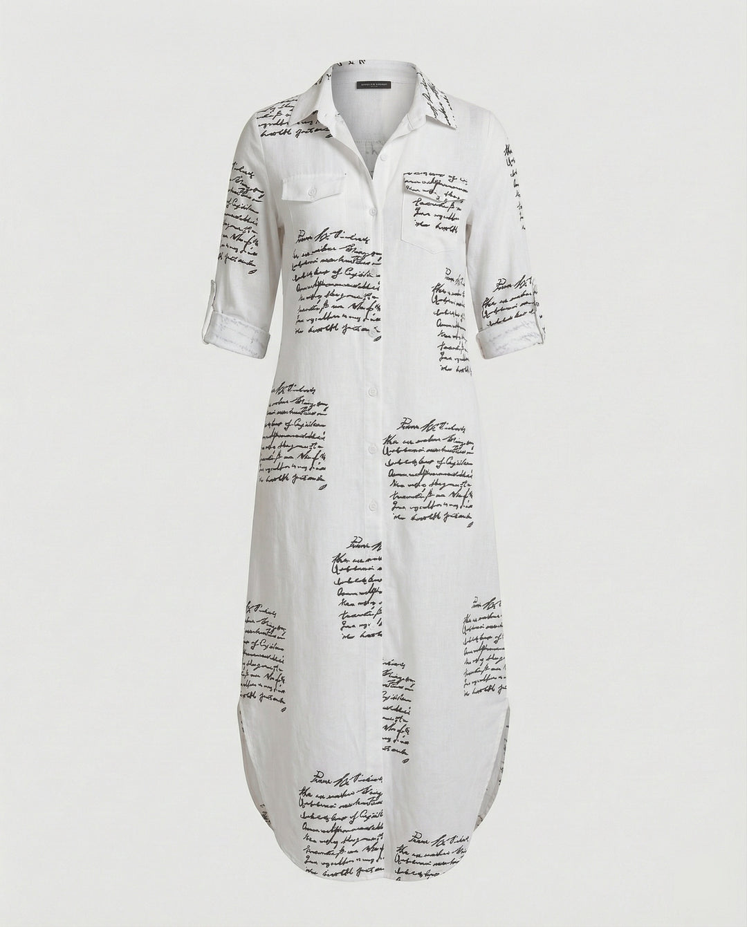 Freizeitkleid Damen Hemdblusenkleid Schlitz