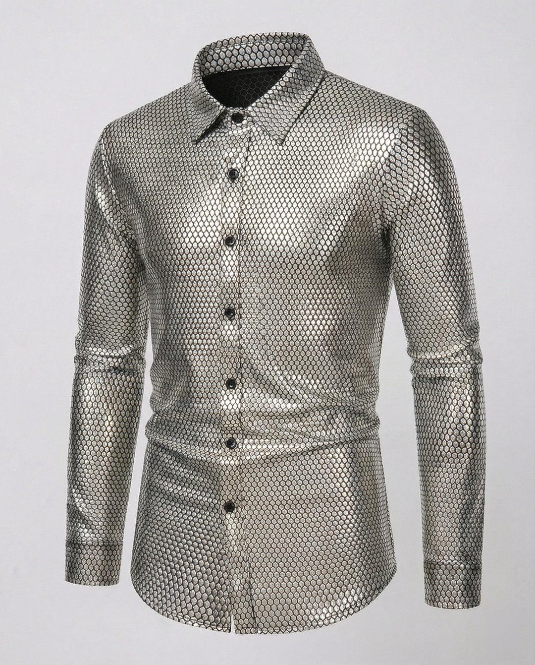 Herren Hemd mit glanzvollem Wabenmuster EB