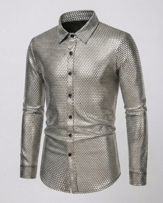 Herren Hemd mit glanzvollem Wabenmuster EB