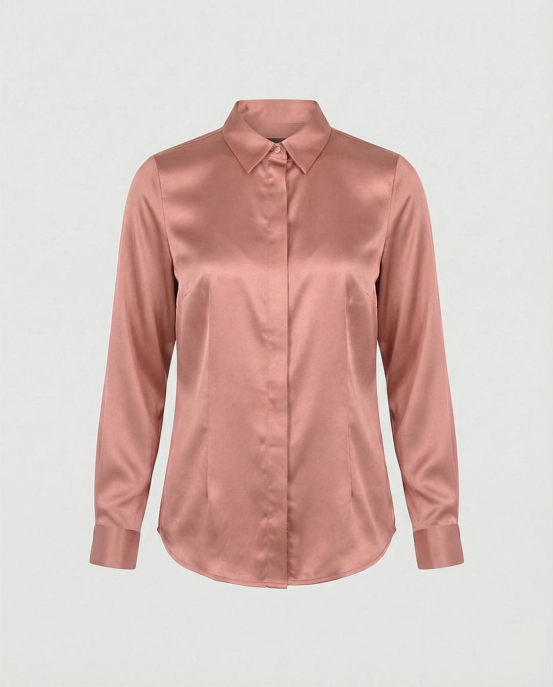 Damen Satin-Bluse mit klassischem Kragen EB