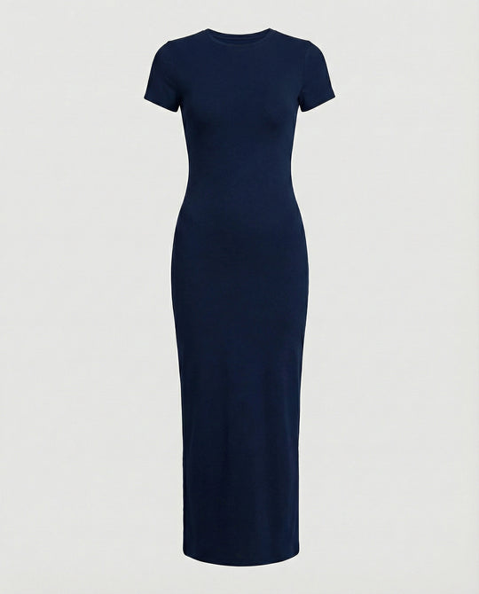 Figurbetontes Maxikleid mit kurzen Ärmeln