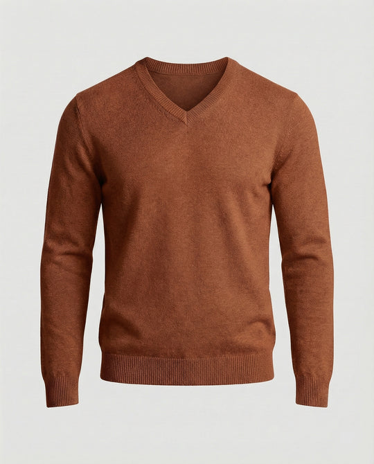 Herren V-Ausschnitt Feinstrickpullover EB
