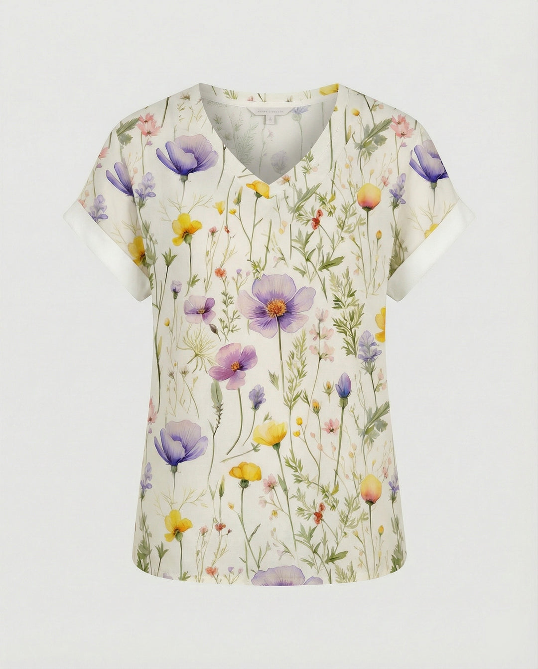 V-Ausschnitt Bluse Leinenoptik Damen