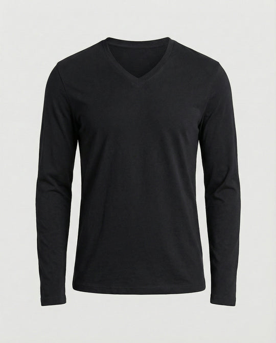 Herren lässiges V-Ausschnitt Langarmshirt EB