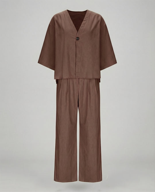 Zweiteiler Set Damen mit Oversized Bluse