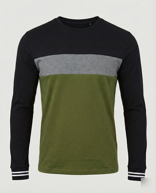 Herren Langarmshirt mit sportlichen Farbakzenten und bequemer Passform EB