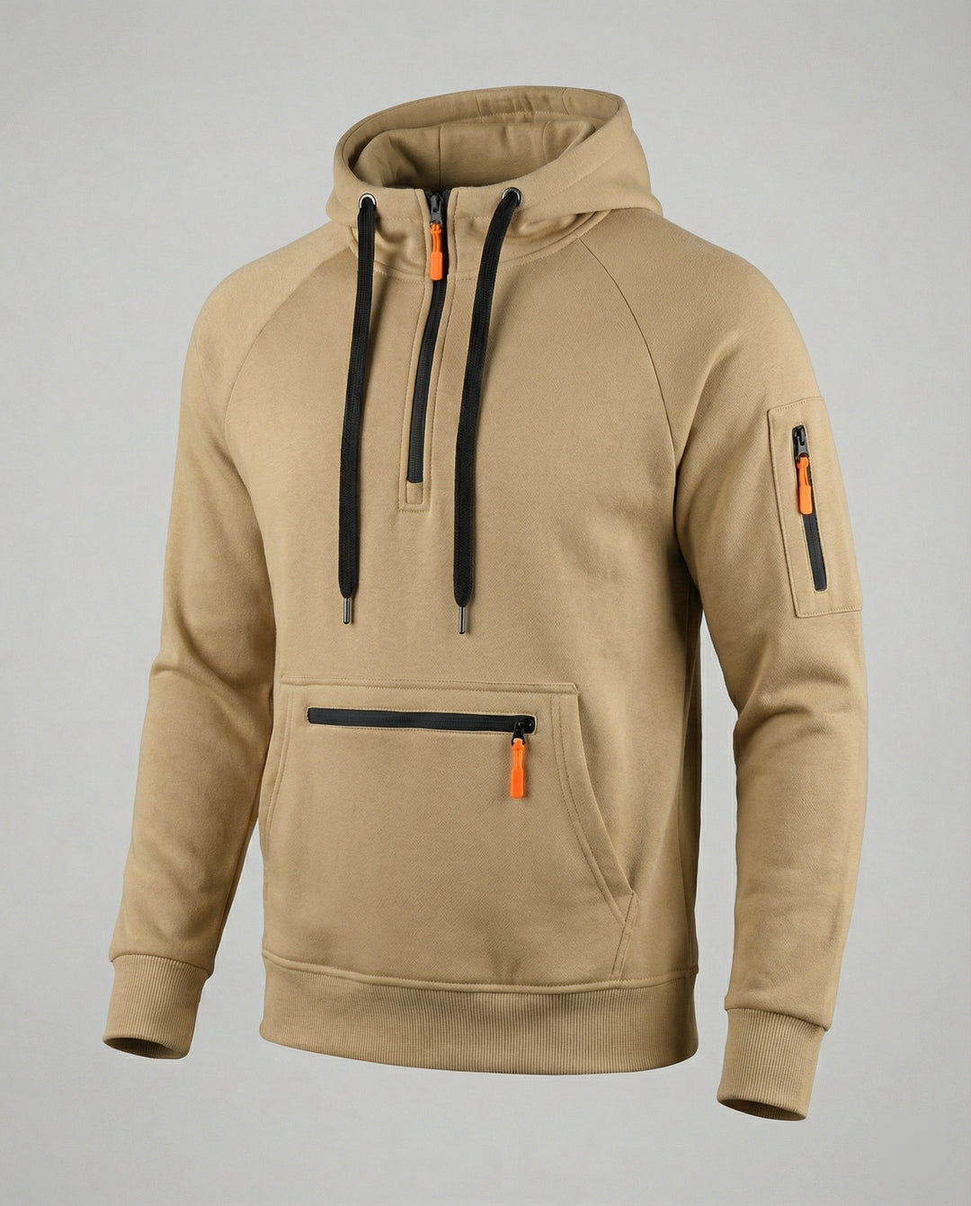 Herren sportlicher Hoodie mit praktischen Reißverschlusstaschen und verstellbarem Kapuzenzug EB