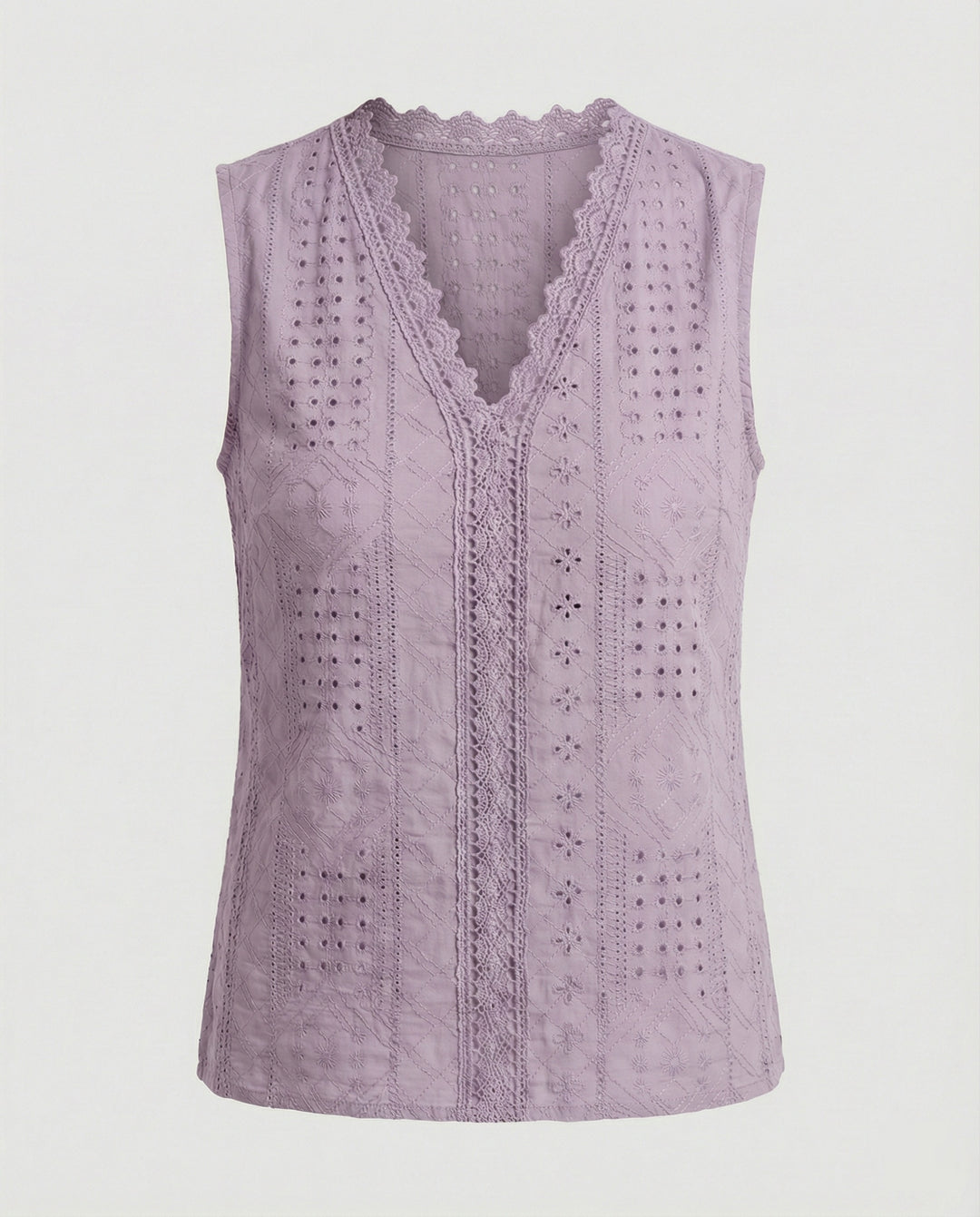 Damen Baumwolltop mit Lochstickerei EB