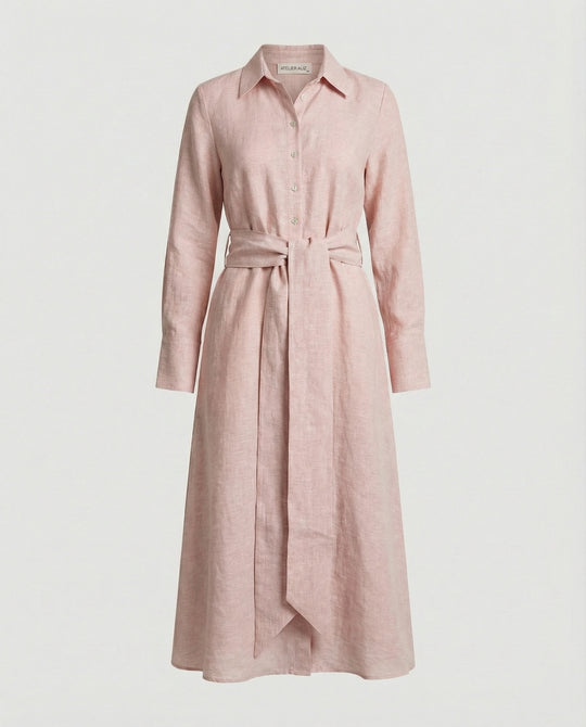 Leinen Freizeitkleid Damen Hemdkleid