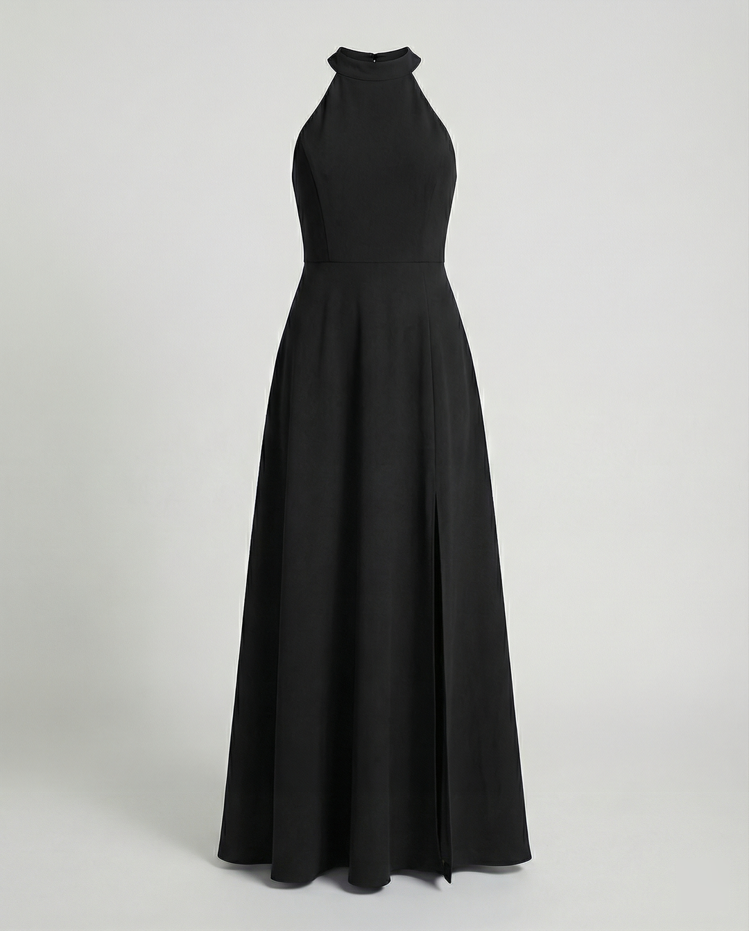Damen Elegantes Maxikleid mit Seitenschlitzen und hochgeschlossenem Ausschnitt EB