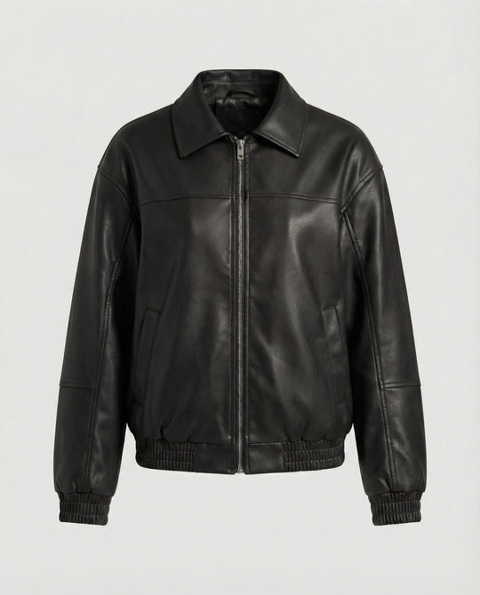 Damen Lässige Lederjacke mit Nieten