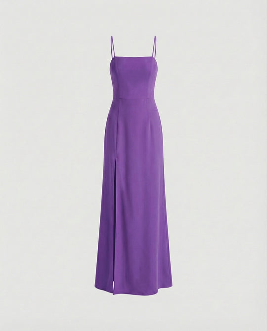 Damen Elegantes Abendkleid mit schwingendem Rock und tiefem Schlitz EB