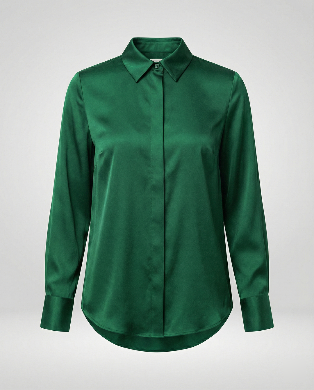 Damen elegante Satinbluse mit klassischem Kragen und zeitlosem Schnitt EB