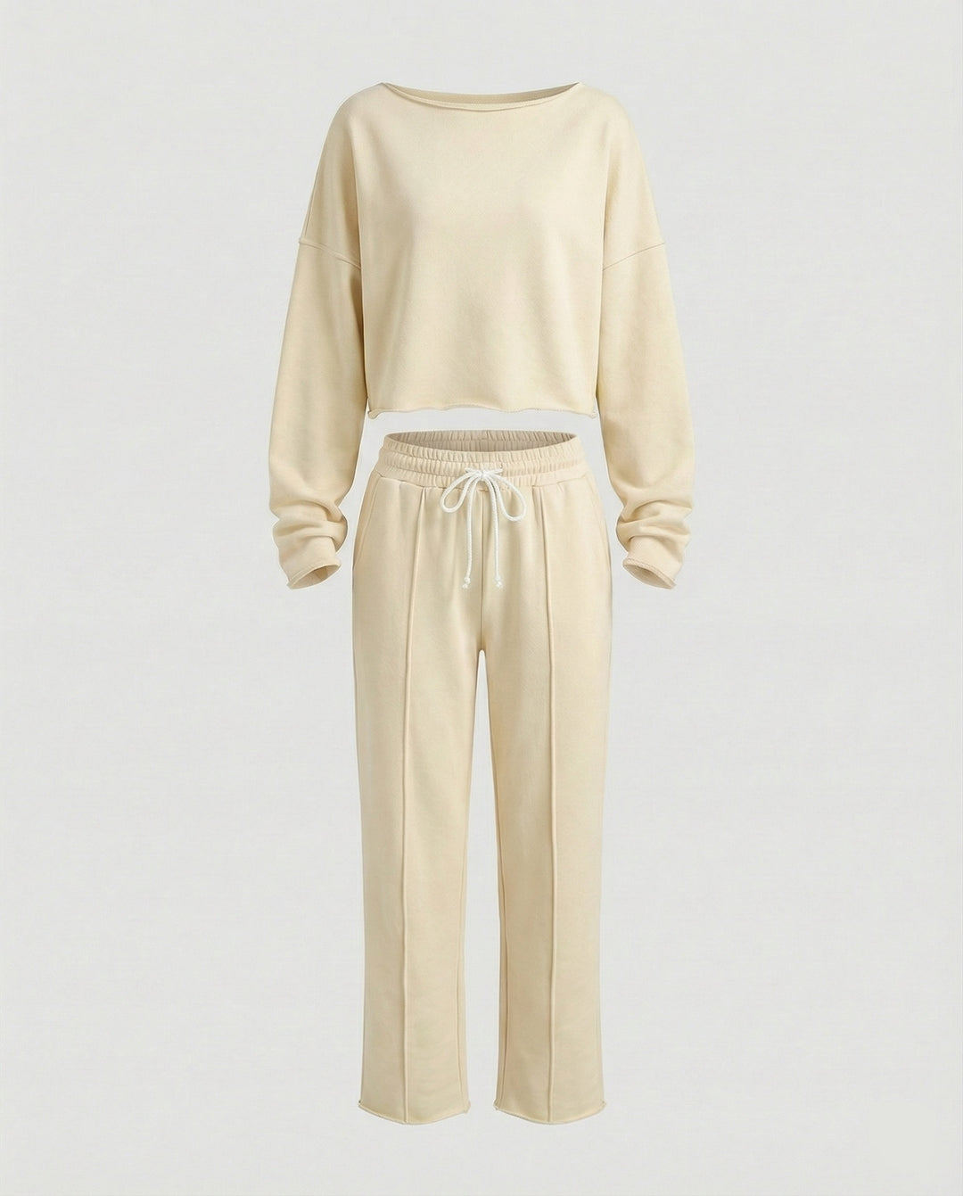 Damen Casual Sweatshirt und weit geschnittene Hose Set EB