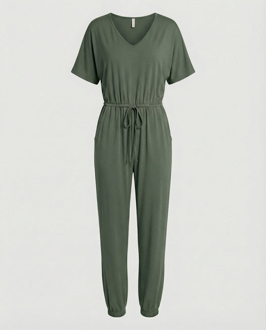 Damen Leichter Jumpsuit mit lockerer Passform und variabler Taille EB