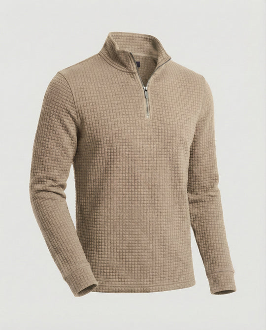 Herren funktionales Langarmshirt mit modernem Stehkragen und Reißverschluss EB