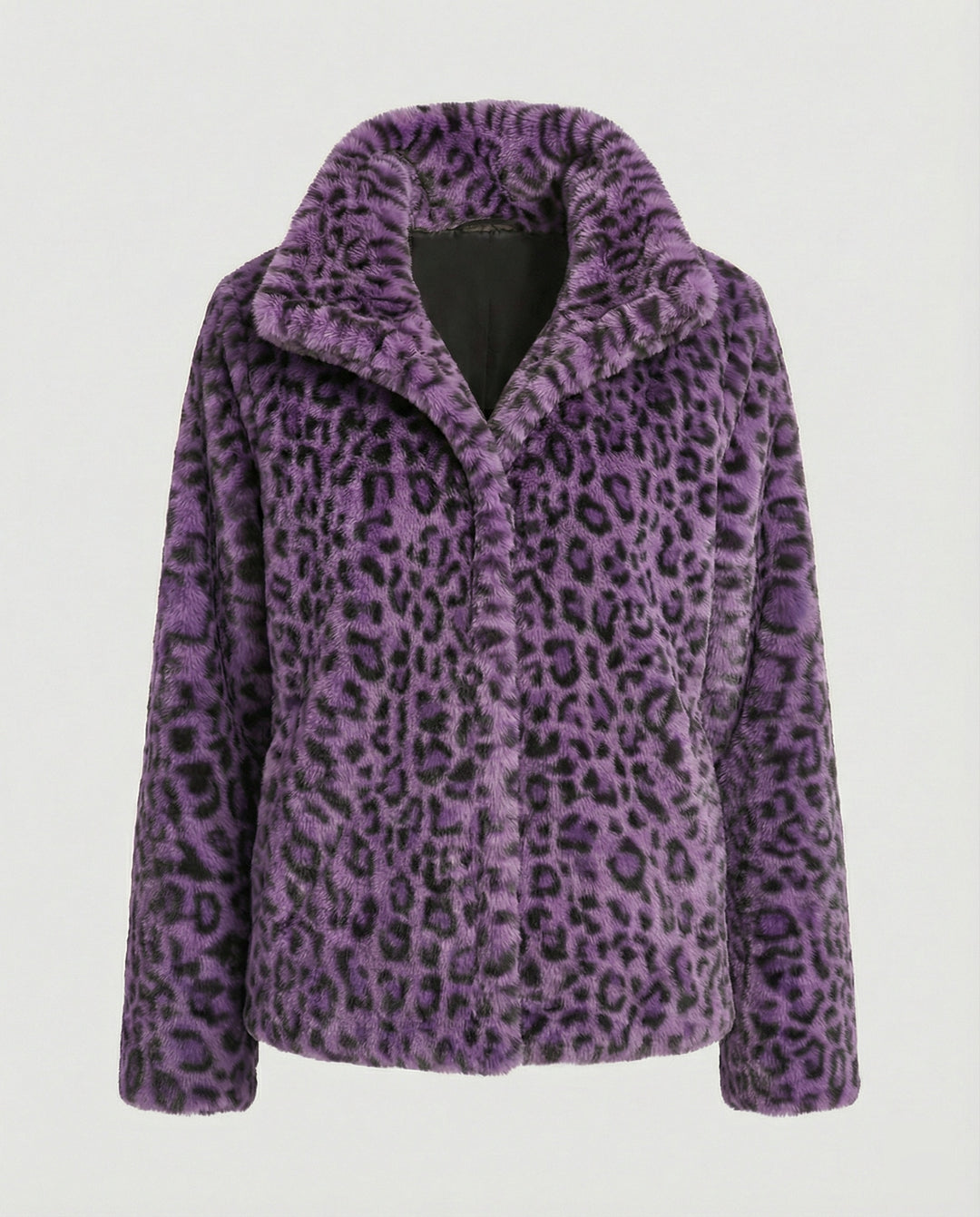 EB | Mantel - Kunstpelz - Oversized Fit - Reverskragen - Leopardenprint