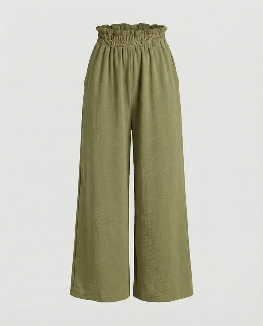Damen Culotte-Hosen mit weitem Bein und elastischem Bund EB