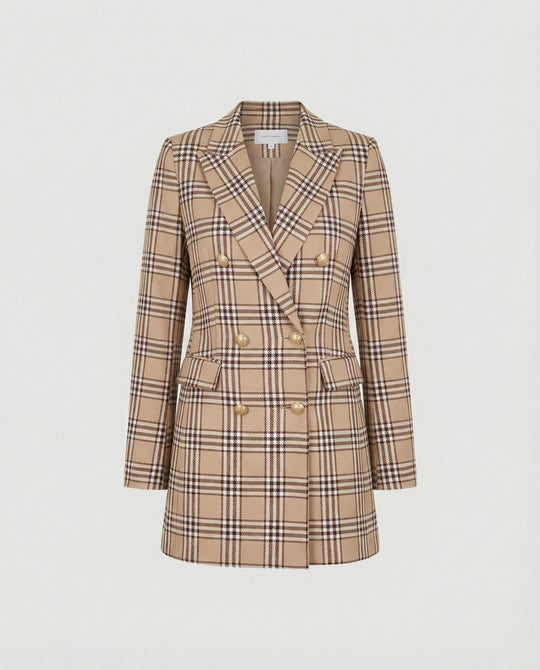 Damen Tweed-Blazer mit Doppelknopfleiste