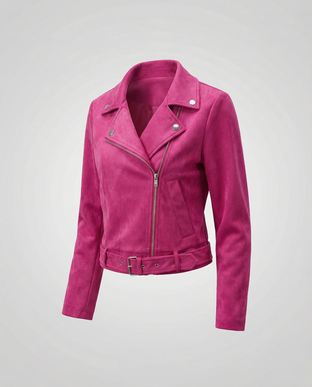 Braune Lederjacke Damen Wildlederoptik
