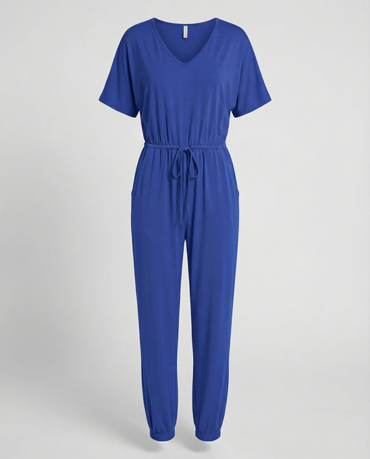 Damen Leichter Jumpsuit mit lockerer Passform und variabler Taille EB