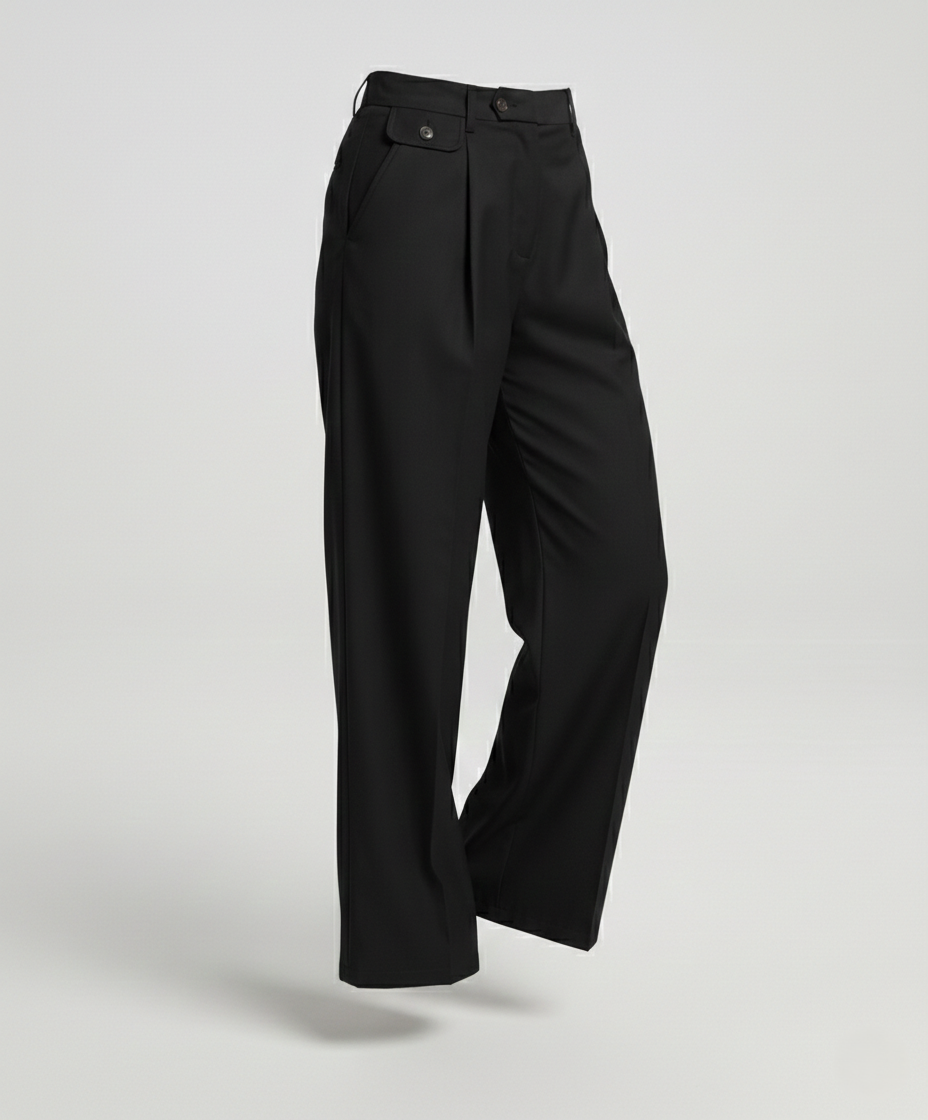 Freizeitkleidung Damen High Waist Stoffhose